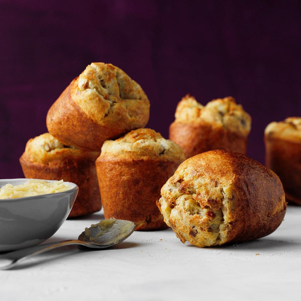 Lemon Popovers with Pecan Honey Butter