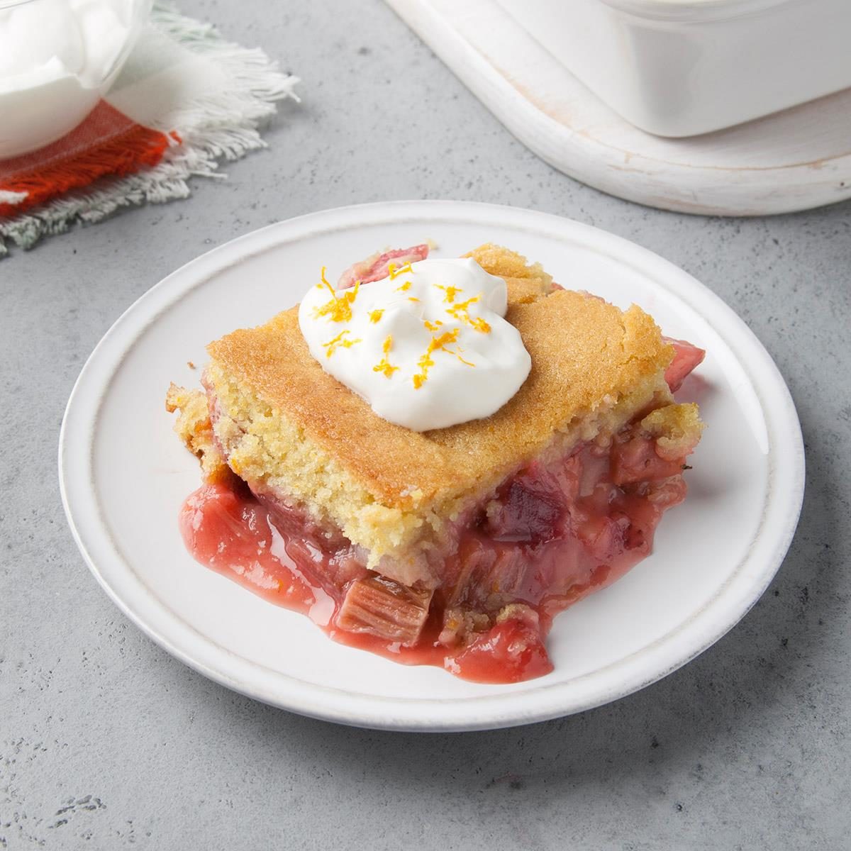 Strawberry Rhubarb Cake with Orange