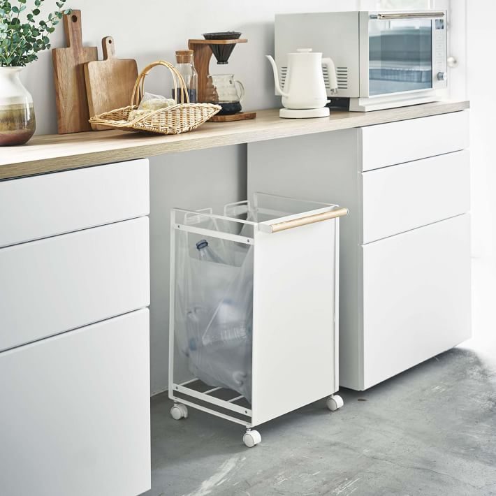Yamazaki Tower Rolling Trash Sorter  Ecomm Via Westelm.com