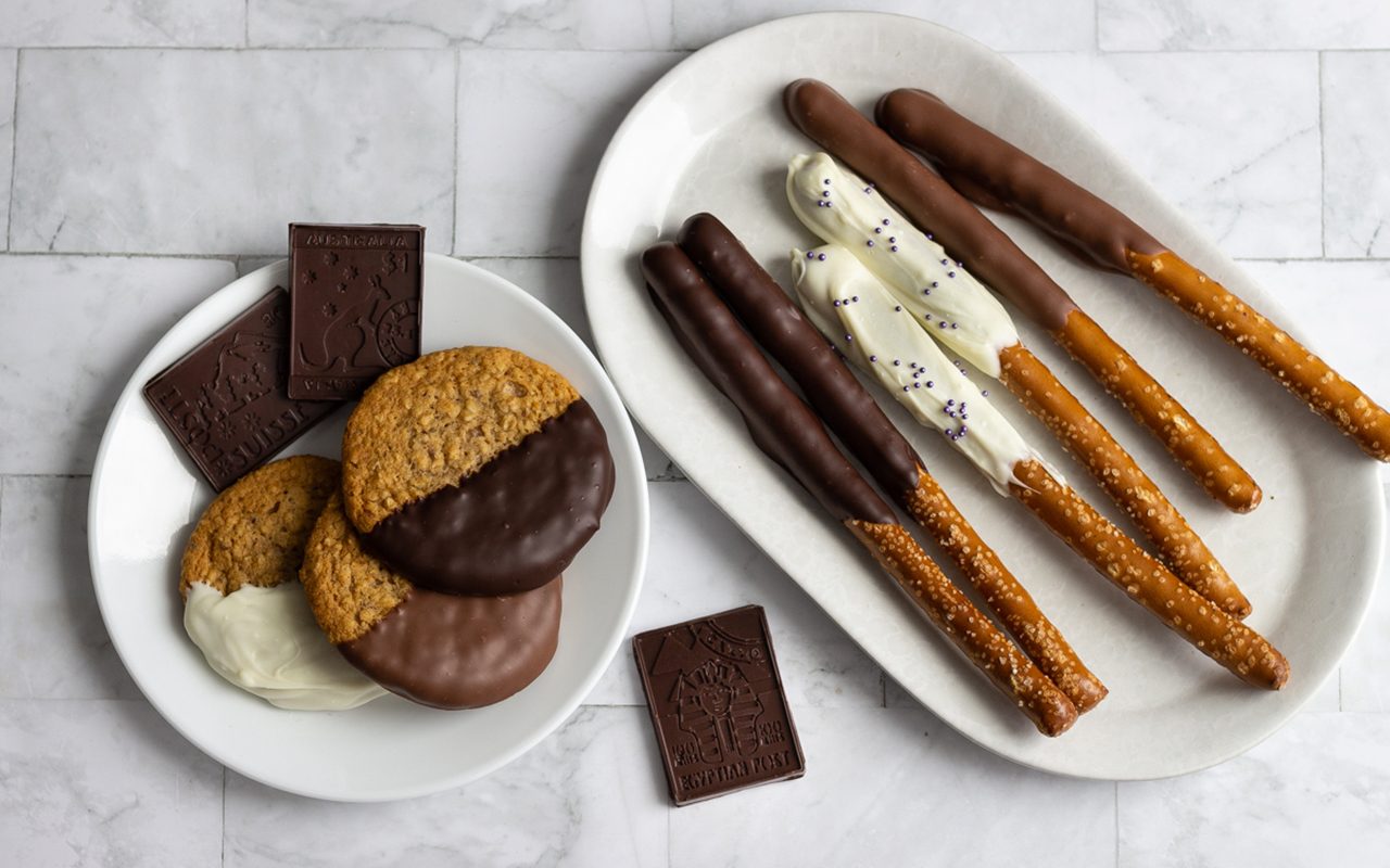 array of chocolate-covered snacks How To Temper Chocolate.tasteofhome.nancy Mock 12