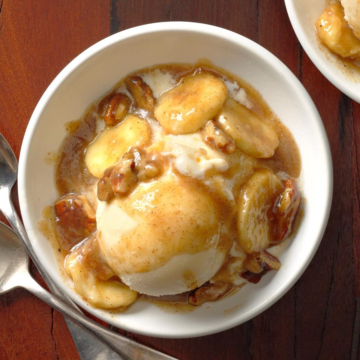 Bananas Foster Sundae with Rum Sauce