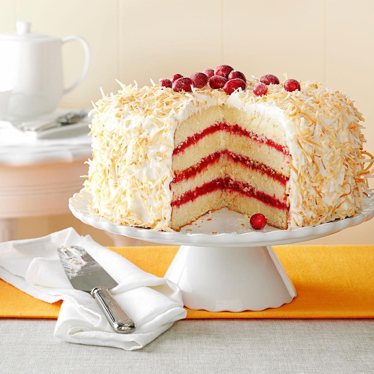 Cranberry Coconut Cake with Marshmallow Cream Frosting Cranberry Coconut Cake with Marshmallow Cream Frosting