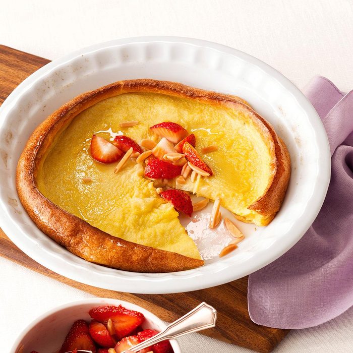 Dutch Baby Pancake with Strawberry-Almond Compote Dutch Baby Pancake with Strawberry-Almond Compote