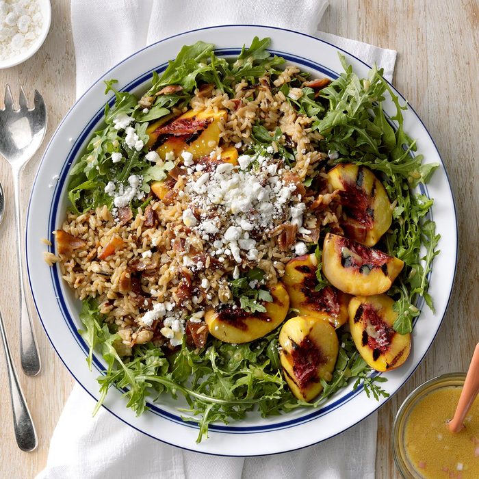 Grilled Peach, Rice & Arugula Salad Grilled Peach, Rice & Arugula Salad