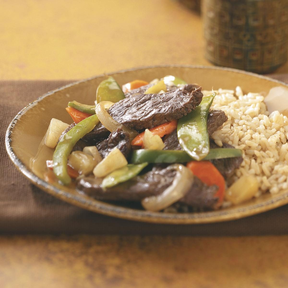 Pineapple Beef Stir-Fry for Two