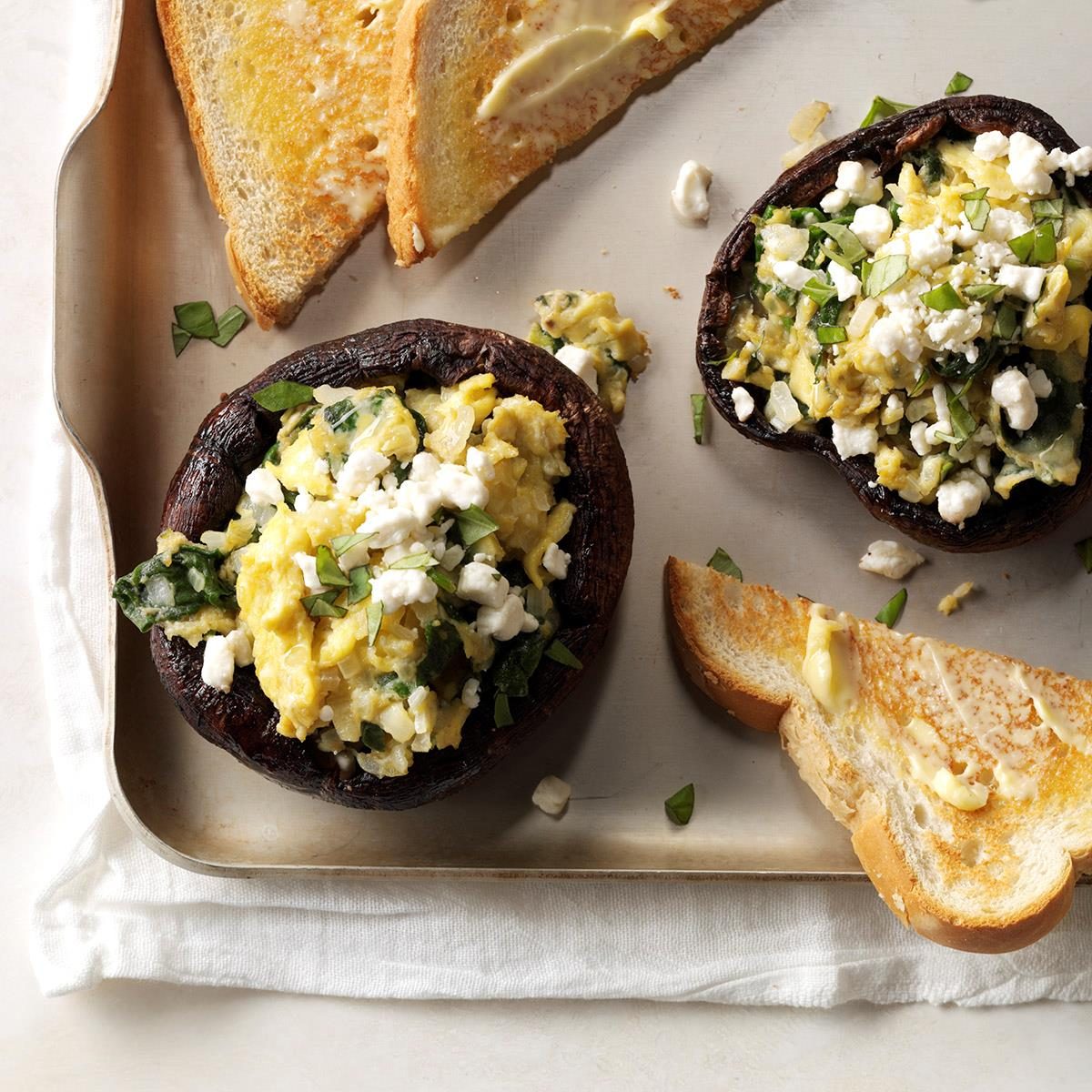 Portobello mushrooms florentine