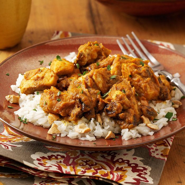 Pumpkin-Curry Chicken over Cashew Rice Pumpkin-Curry Chicken over Cashew Rice