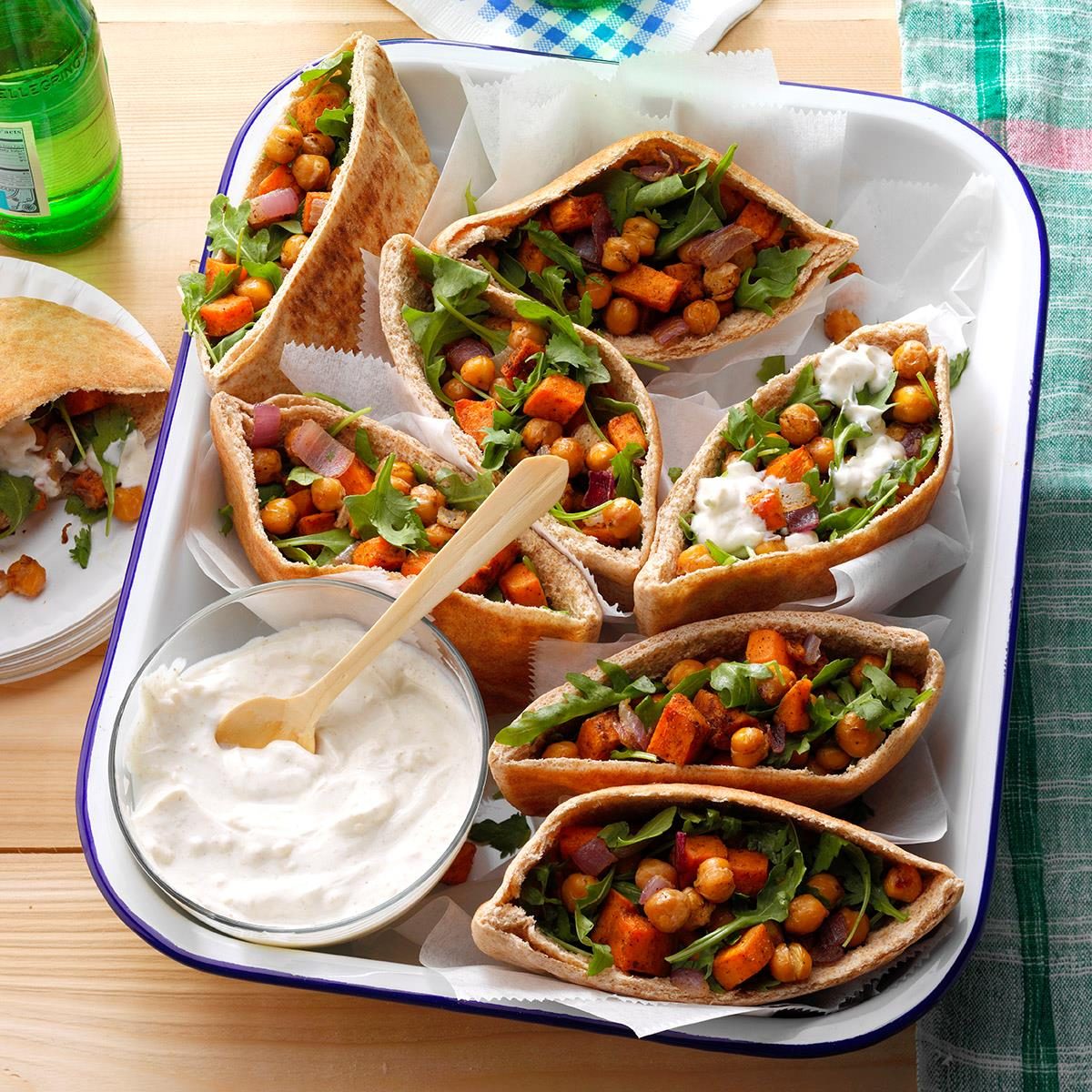 Roasted Sweet Potato & Chickpea Pitas Roasted Sweet Potato & Chickpea Pitas
