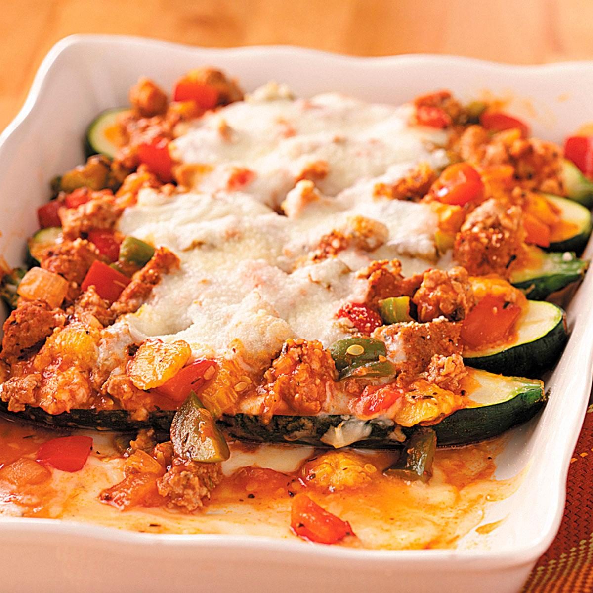 Saucy Stuffed Zucchini