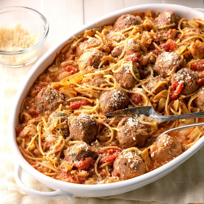 Spaghetti & Meatball Skillet Supper Spaghetti & Meatball Skillet Supper