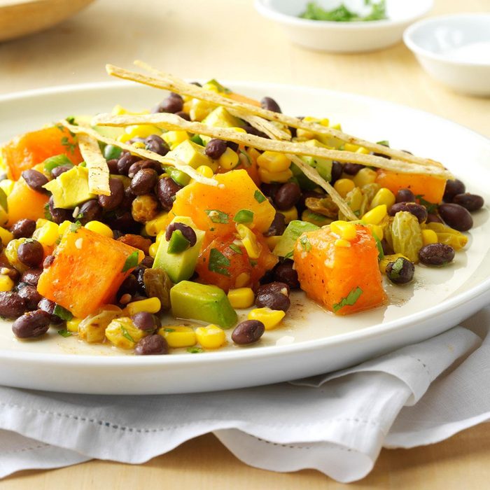 Tropical Fusion Salad with Spicy Tortilla Ribbons Tropical Fusion Salad with Spicy Tortilla Ribbons