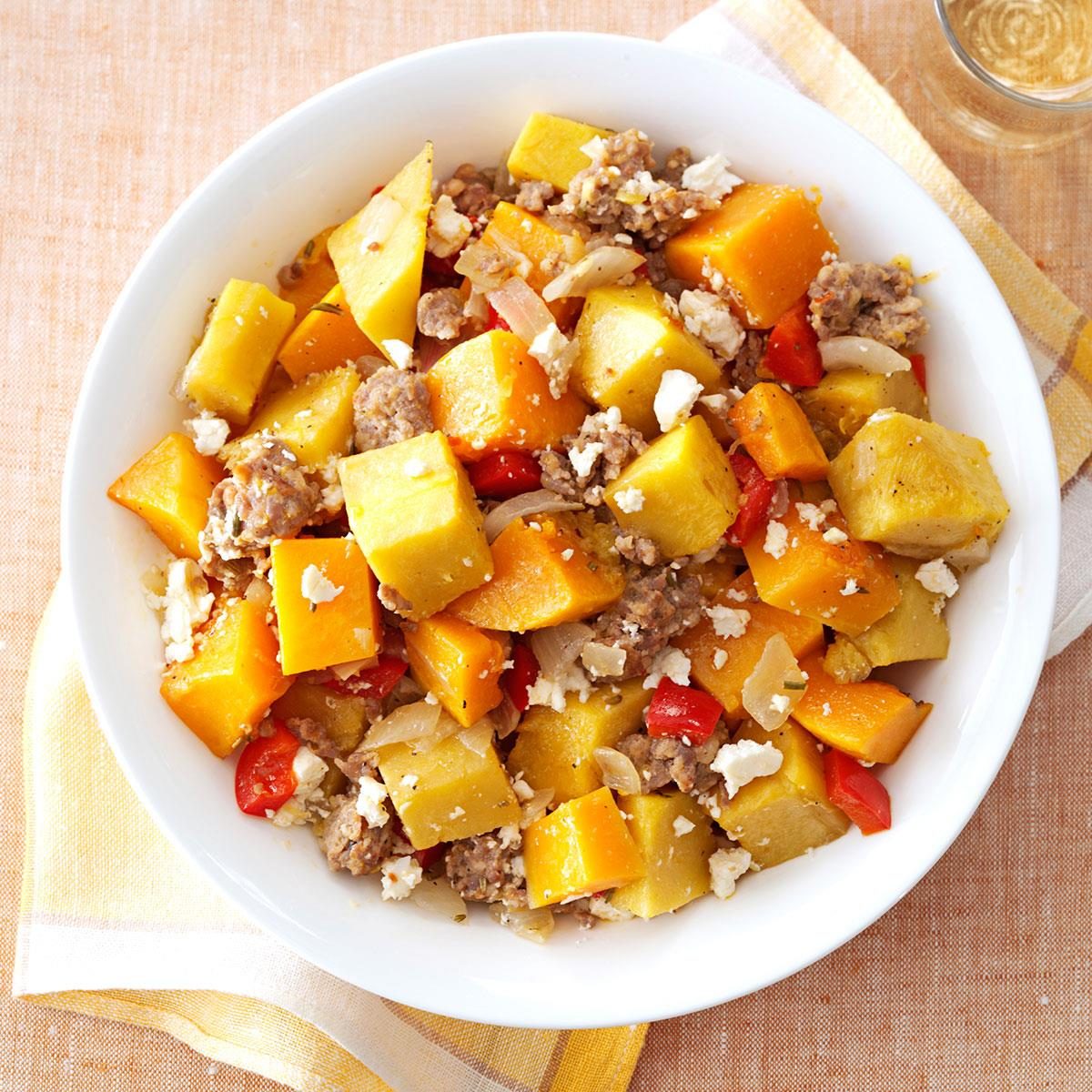 Winter Squash, Sausage & Feta Bake Winter Squash, Sausage & Feta Bake