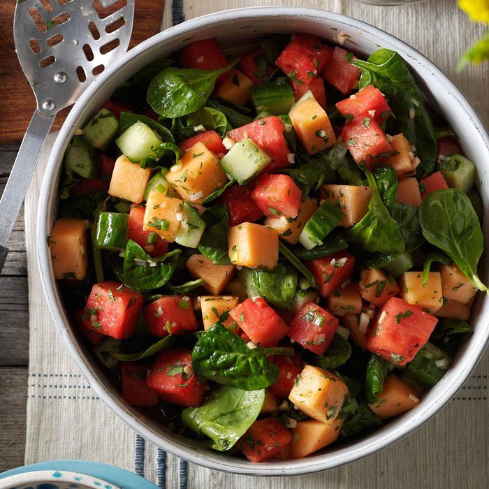 watermelon and spinach salad watermelon and spinach salad