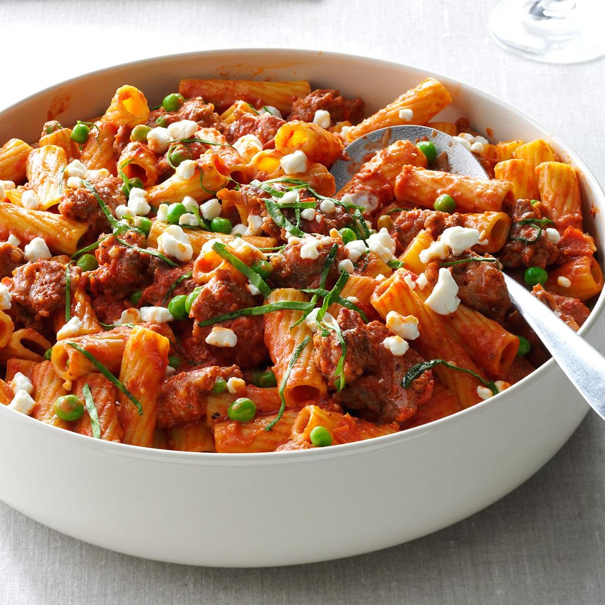 Pasta with Sausage and Peas