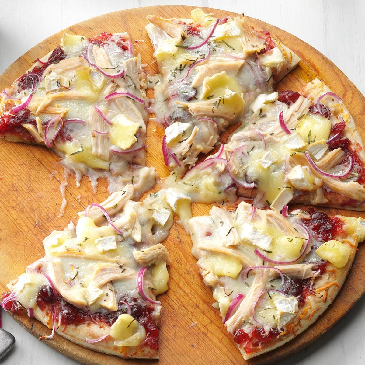 Cranberry, Brie & Turkey Pizza