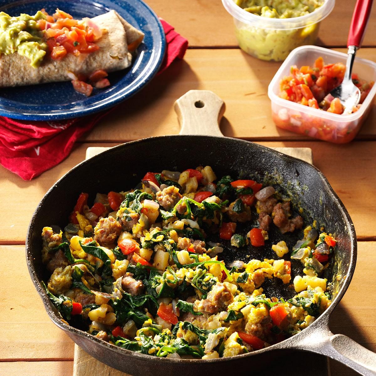 Egg & Spinach Breakfast Burritos Egg & Spinach Breakfast Burritos