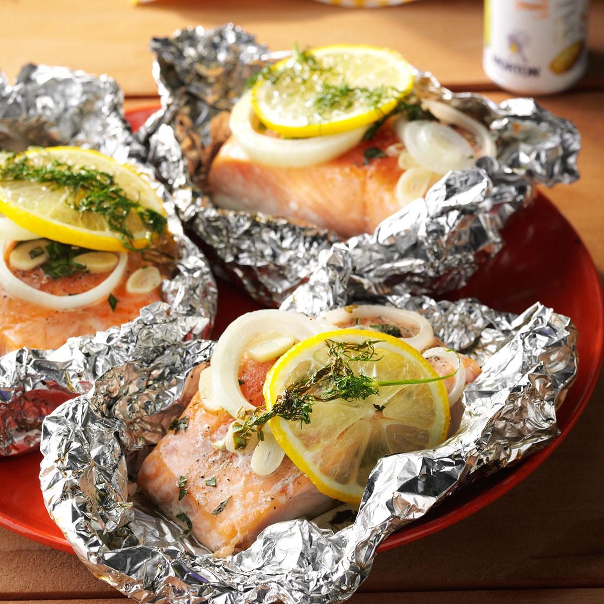 Lemon-Dill Salmon Packets Lemon-Dill Salmon Packets