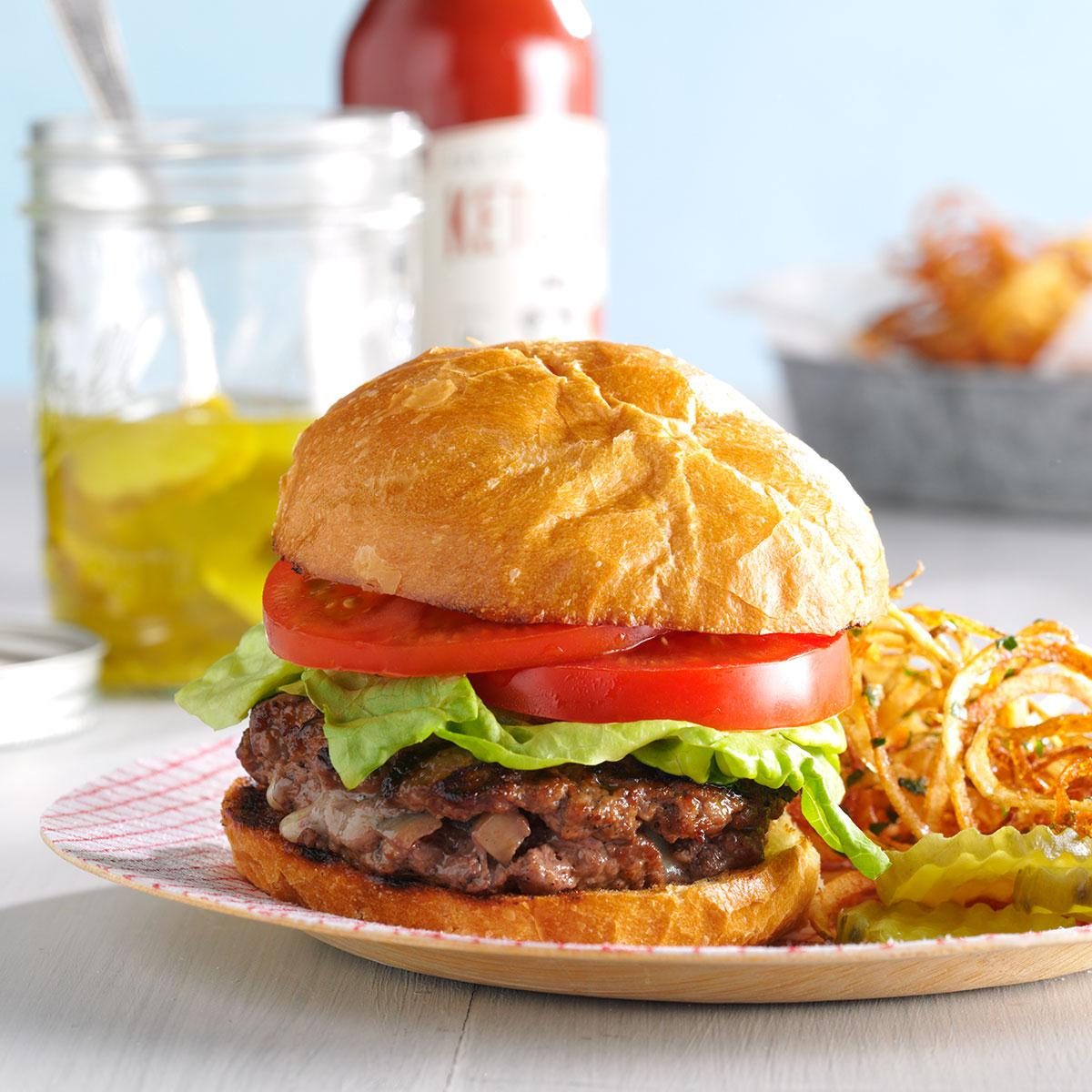 Mushroom-Stuffed Cheeseburgers Mushroom-Stuffed Cheeseburgers