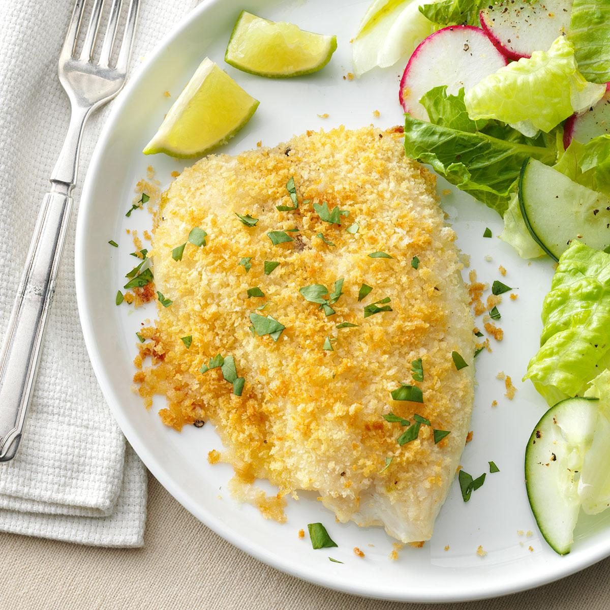 Baked Tilapia with Panko Bread Crumbs