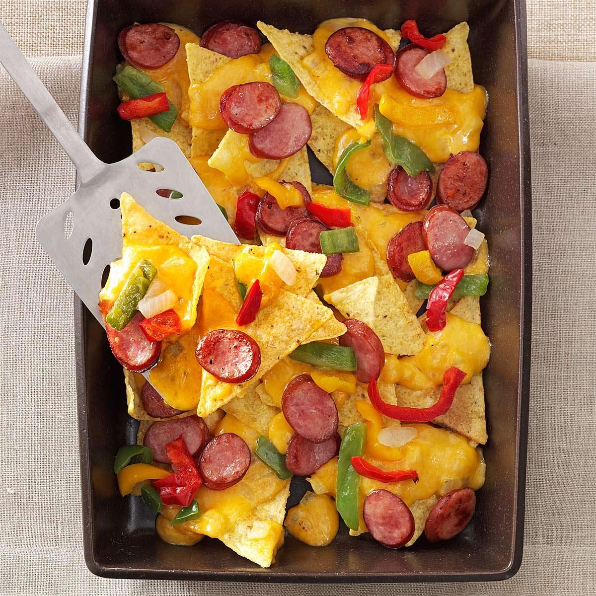 Beer and brats nachos Beer and brats nachos