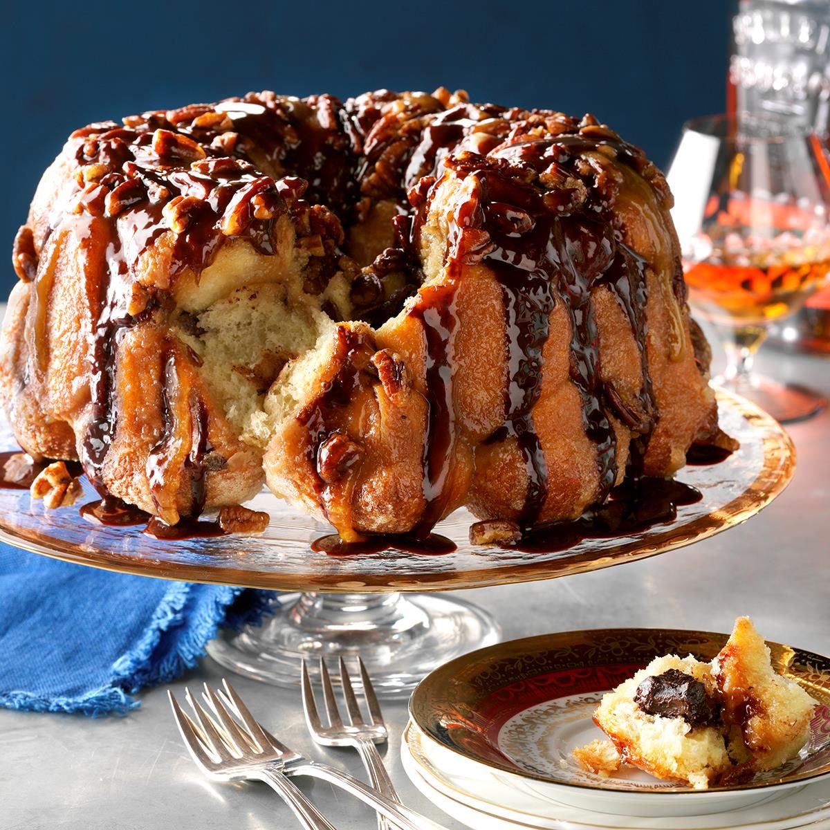 Chocolate Bourbon Pecan Monkey Bread