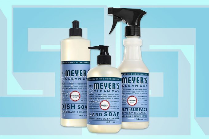 Three different Mrs. Meyer’s products side-by-side