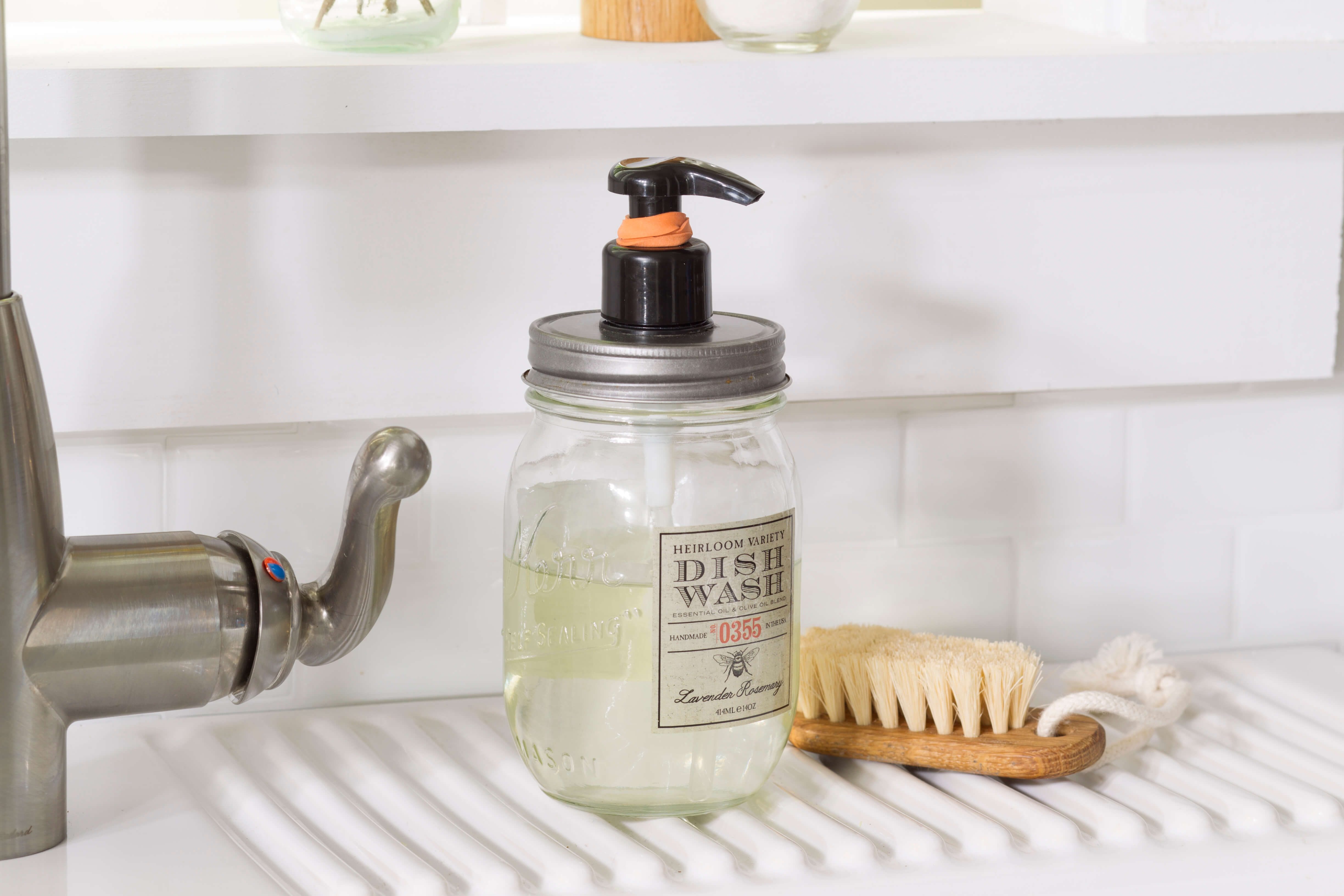 rubberbands, hand soap, kitchen