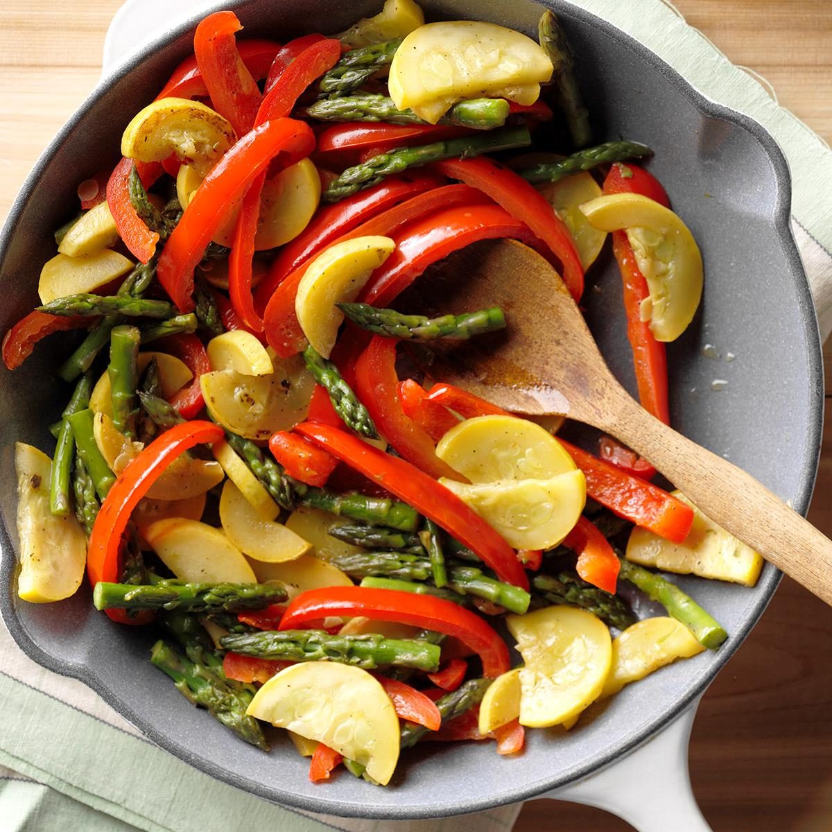 Asparagus Squash Red Pepper Saute