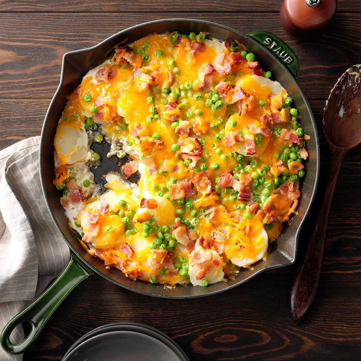 Au Gratin Peas and Potatoes