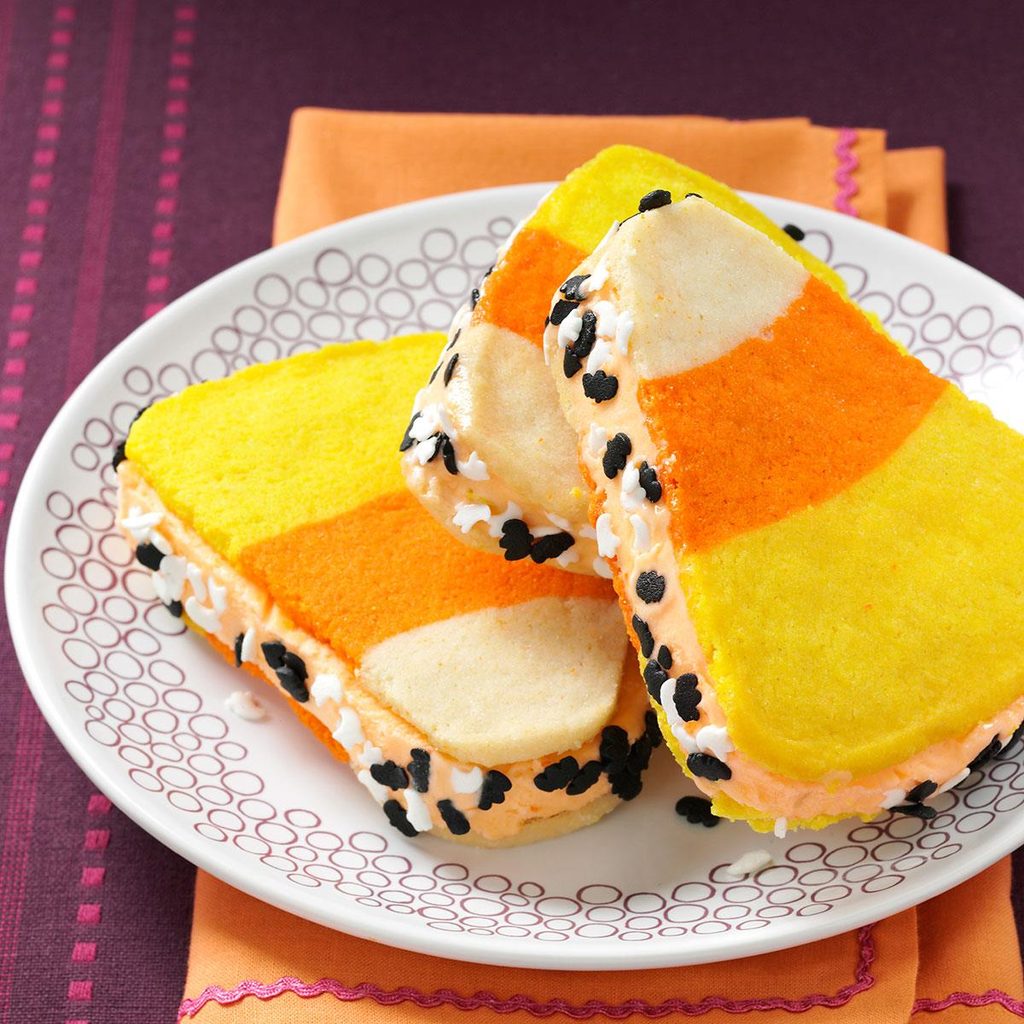 Candy Corn Ice Cream Sandwiches Candy Corn Ice Cream Sandwiches