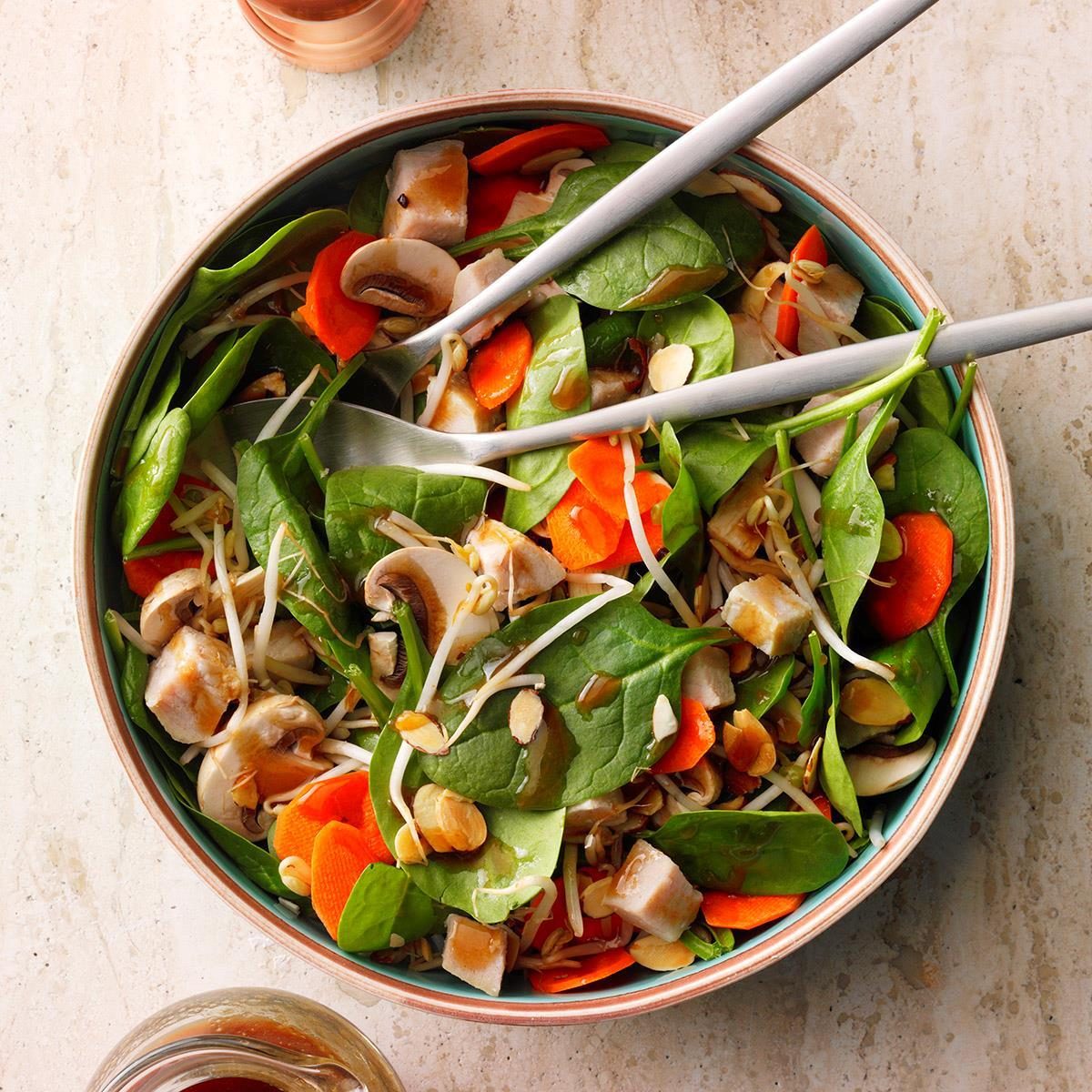 Chinese spinach almond salad