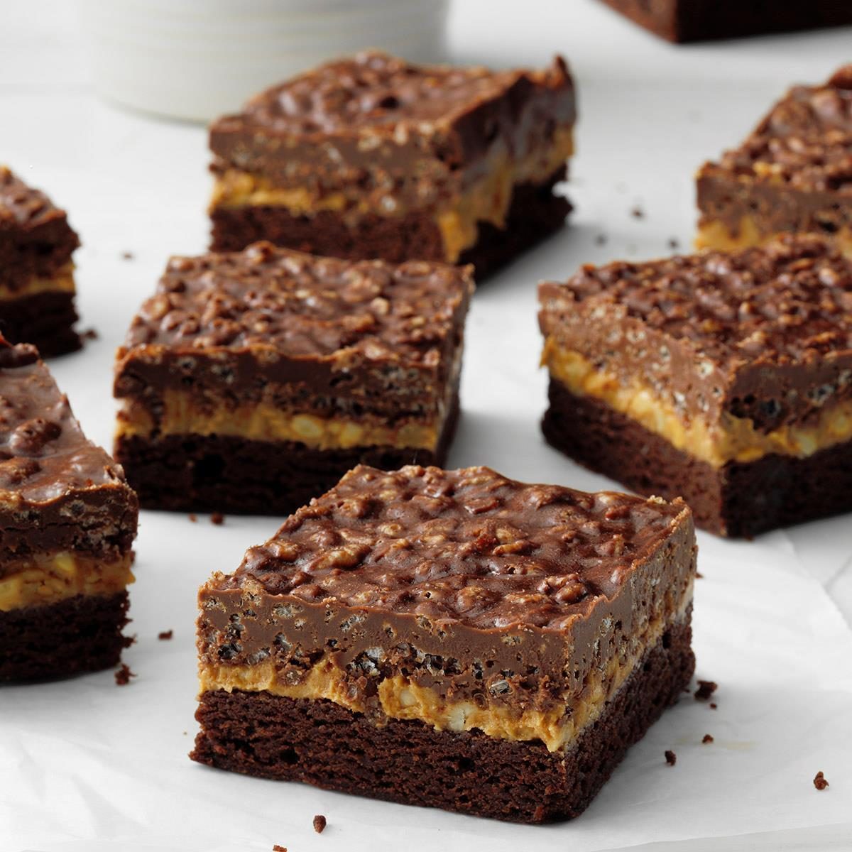 Chocolate & Peanut Butter Crispy Bars Chocolate & Peanut Butter Crispy Bars