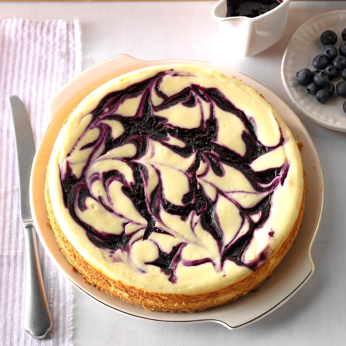 Contest Winning Blueberry Swirl Cheesecake