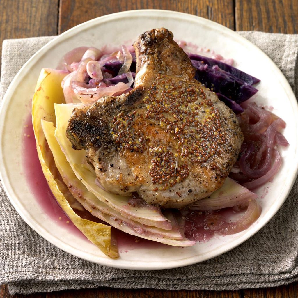 Dijon Pork Chops with Cabbage and Fennel Dijon Pork Chops with Cabbage and Fennel