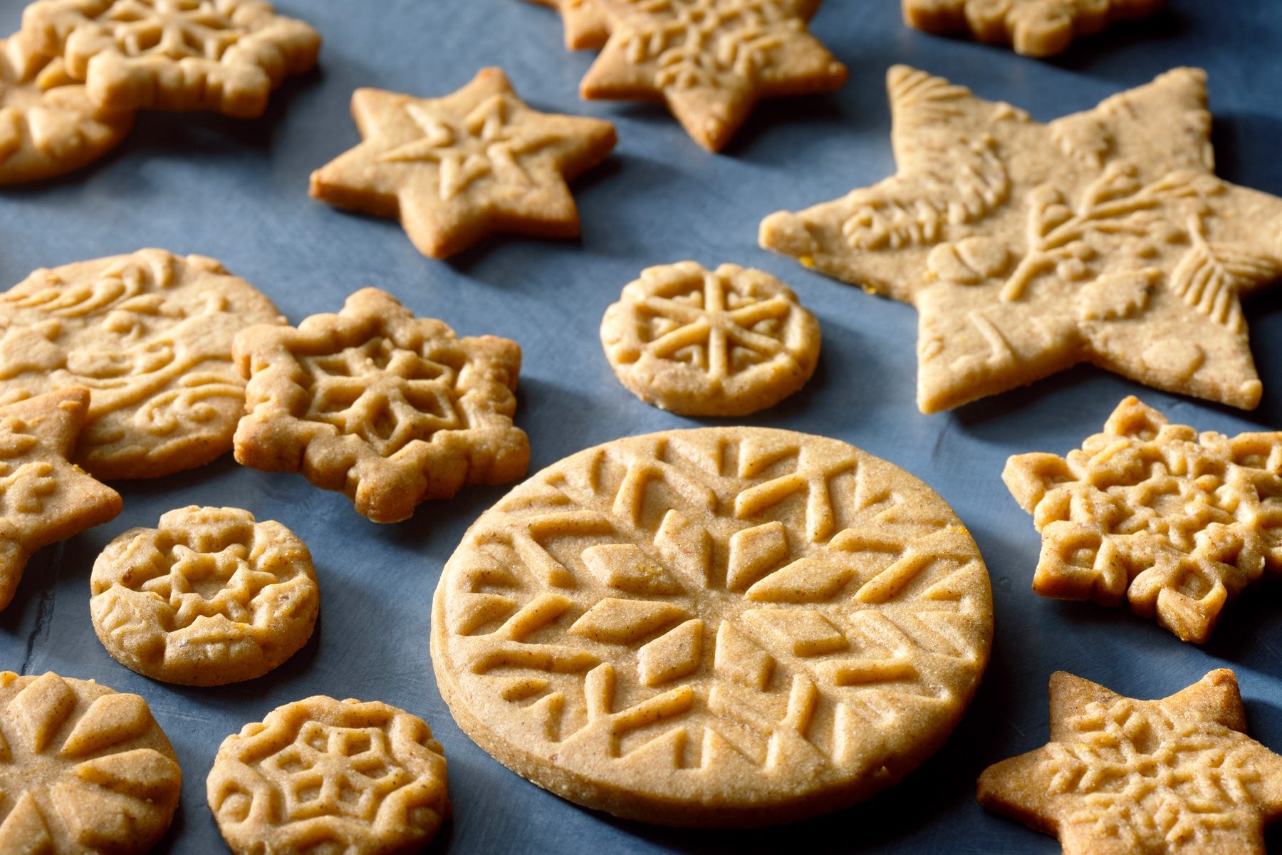 Dutch Speculaas on a Blue Surface