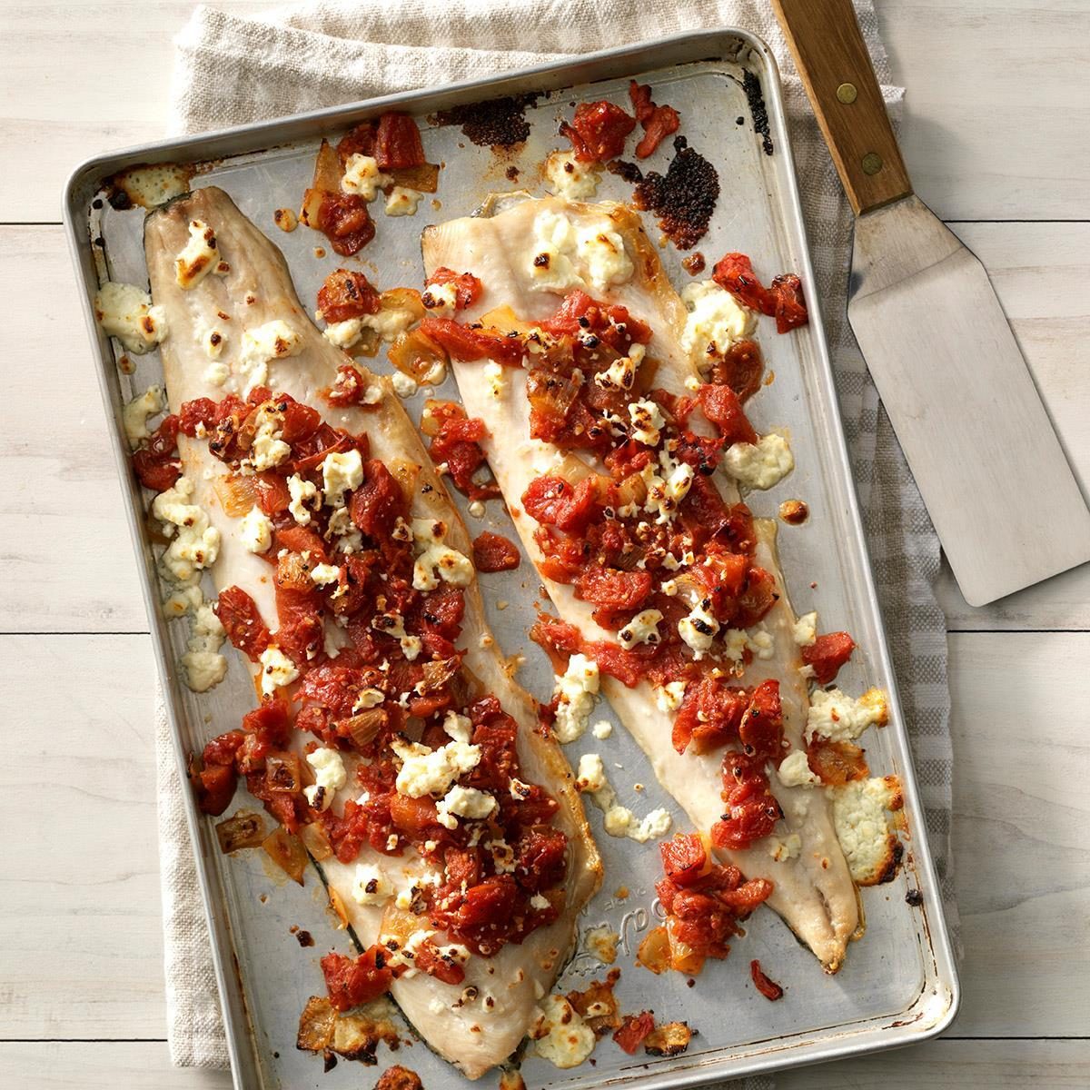 Feta tomato basil fish