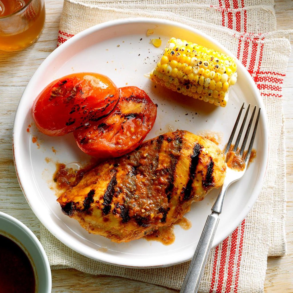 Grilled Basil Chicken and Tomatoes Grilled Basil Chicken and Tomatoes