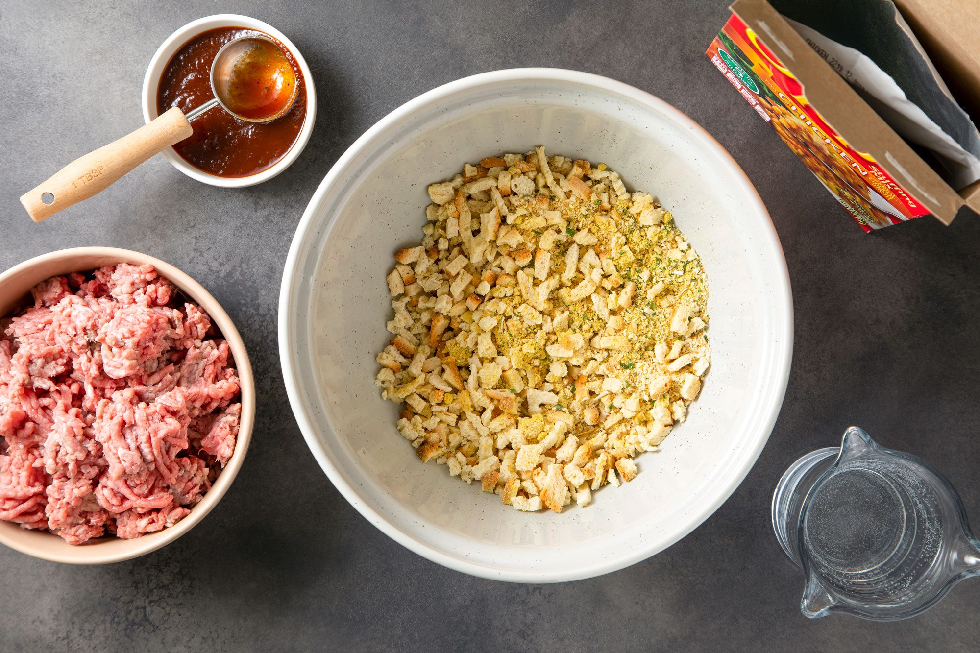 All Ingredients for Mini Barbecue Meat Loaves