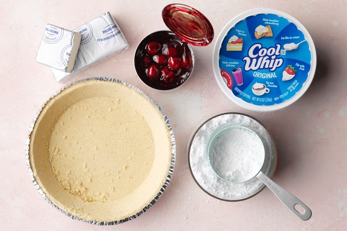 No Bake Cherry Cheesecake ingredients