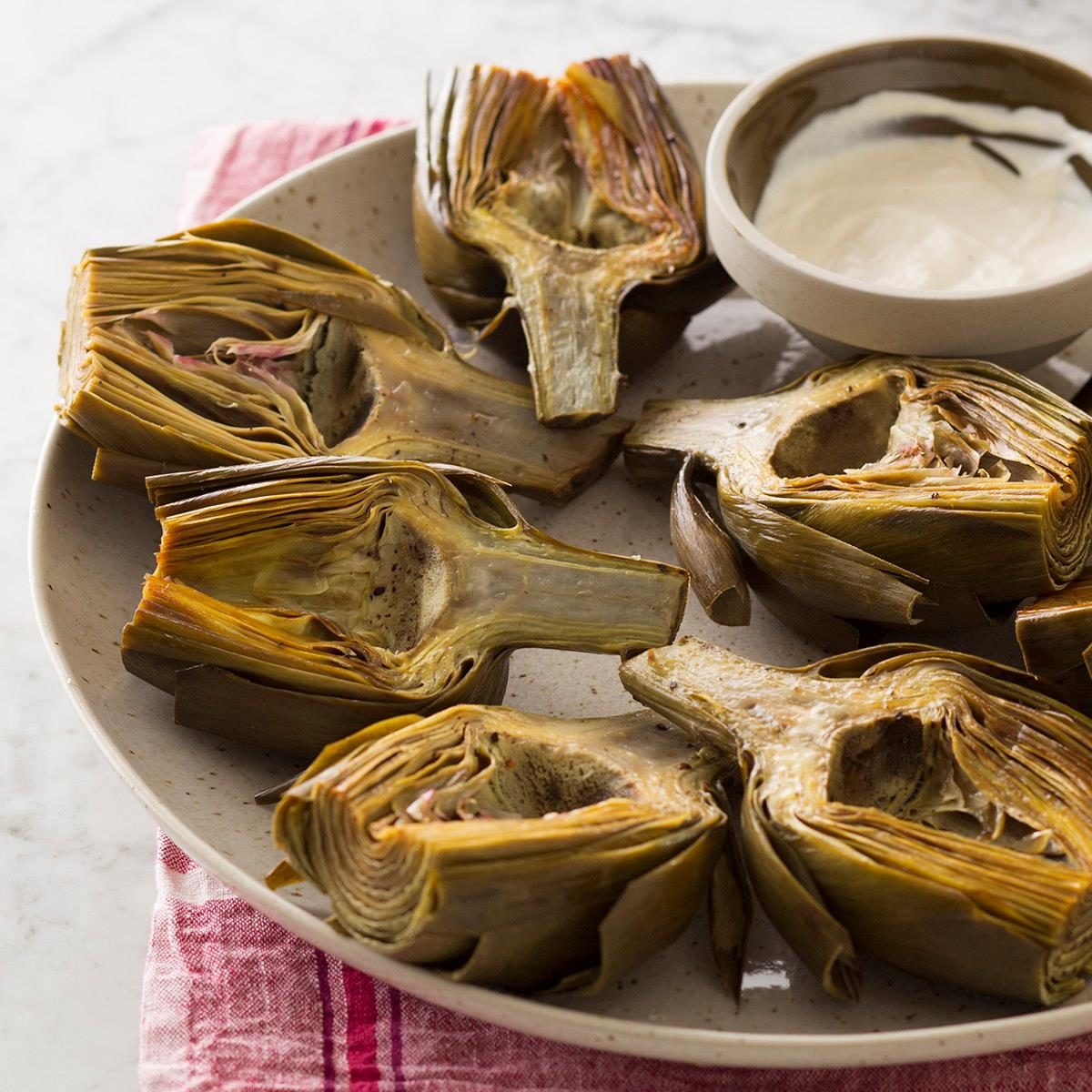 Roasted Artichokes With Lemon Aioli