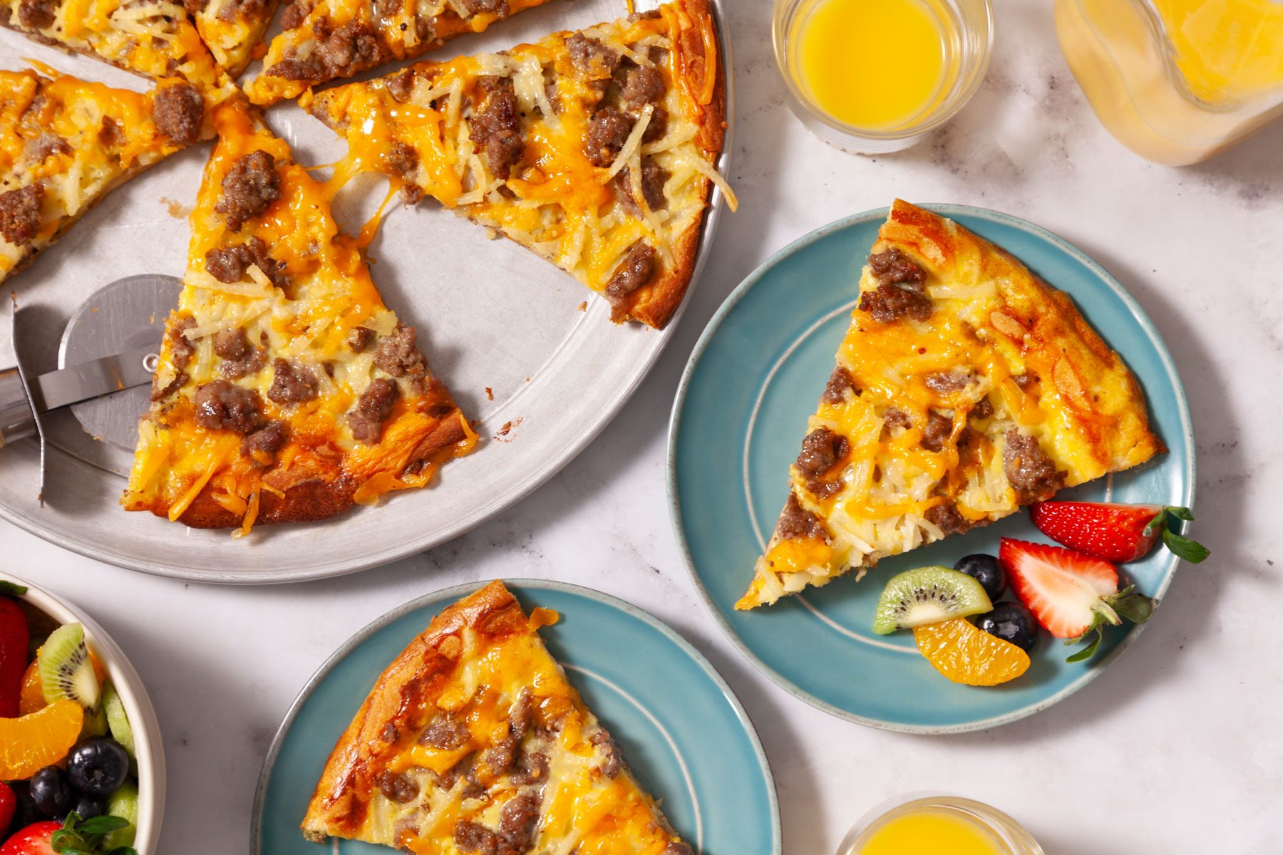 Sausage And Hashbrown Breakfast Pizza