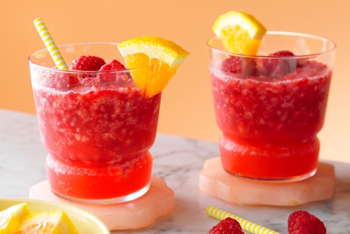 Slush Drink with Fruit Toppings