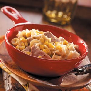Pork Noodle Casserole with Corn