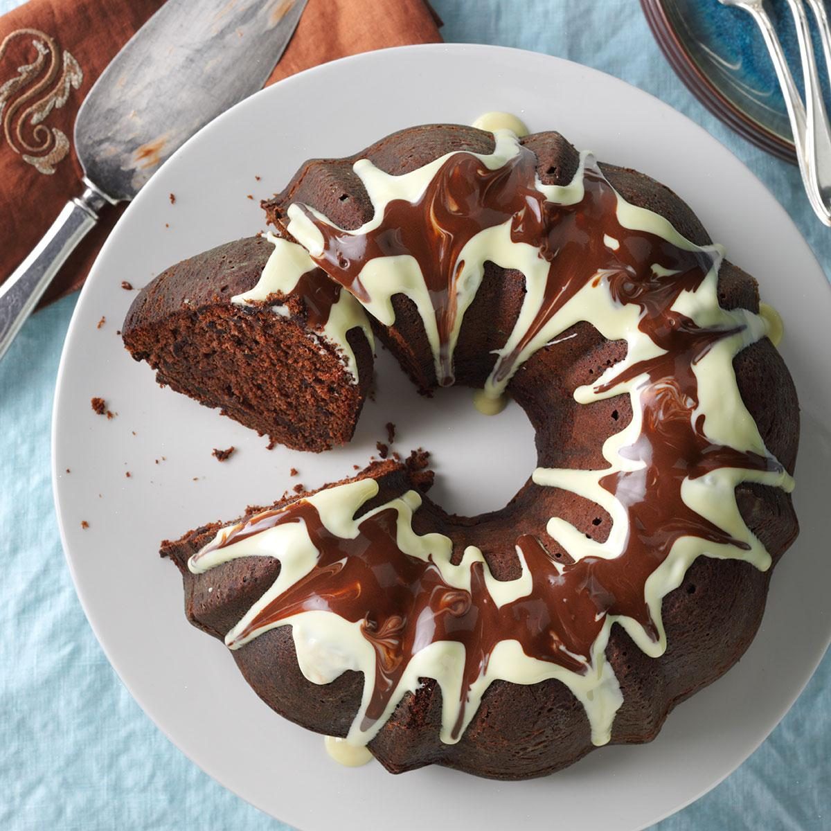 A plate with Decadent Fudge Cake