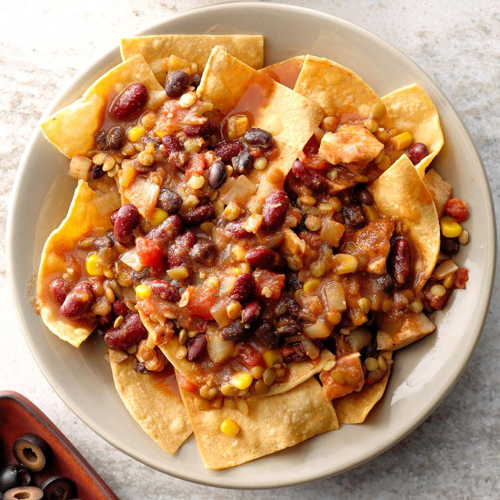 Chicken and lentil tortilla soup Chicken and lentil tortilla soup