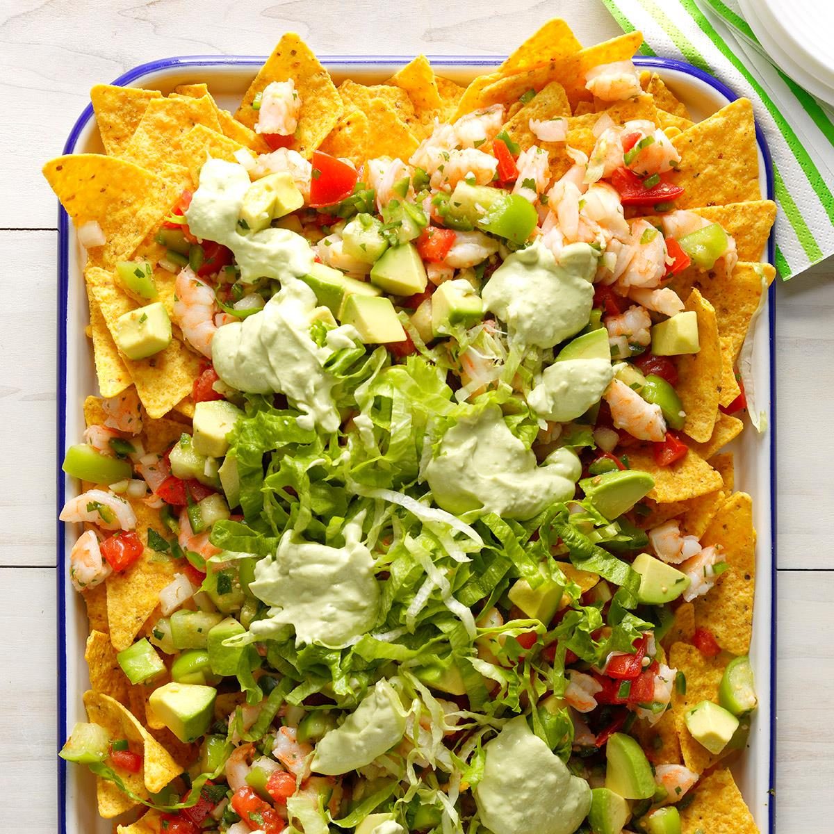 Fresh shrimp and avocado nachos Fresh shrimp and avocado nachos