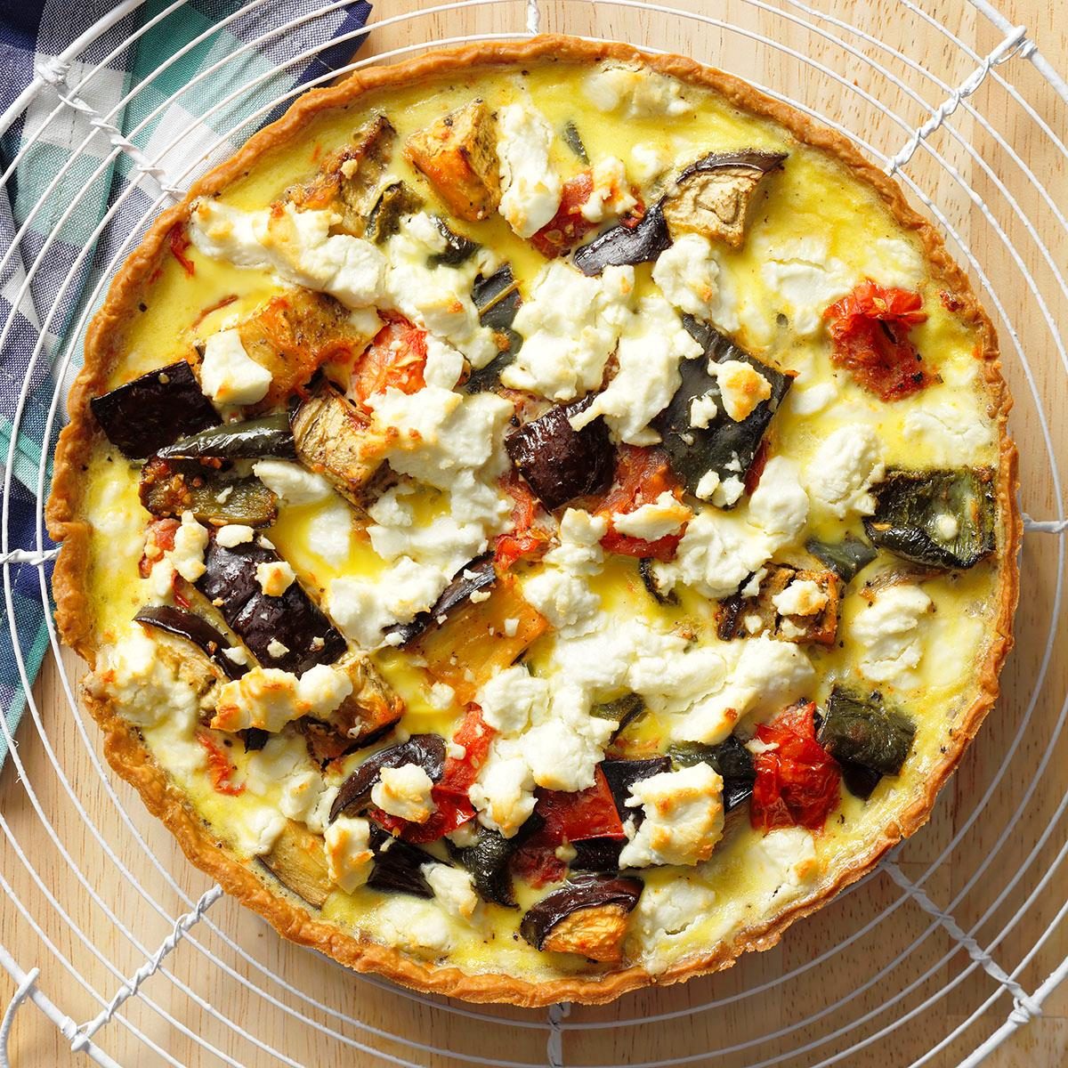 One of our best quiche recipes with roasted vegetables and goat cheese. One of our best quiche recipes with roasted vegetables and goat cheese.