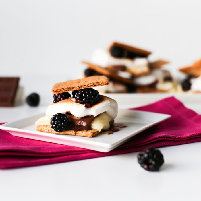Blackberry brie s'more