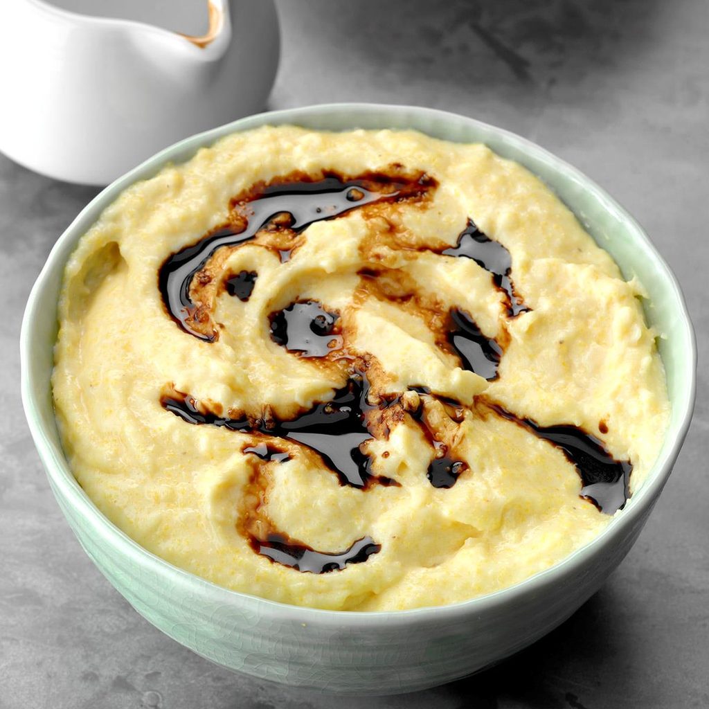 creamy polenta with balsamic glaze creamy polenta with balsamic glaze