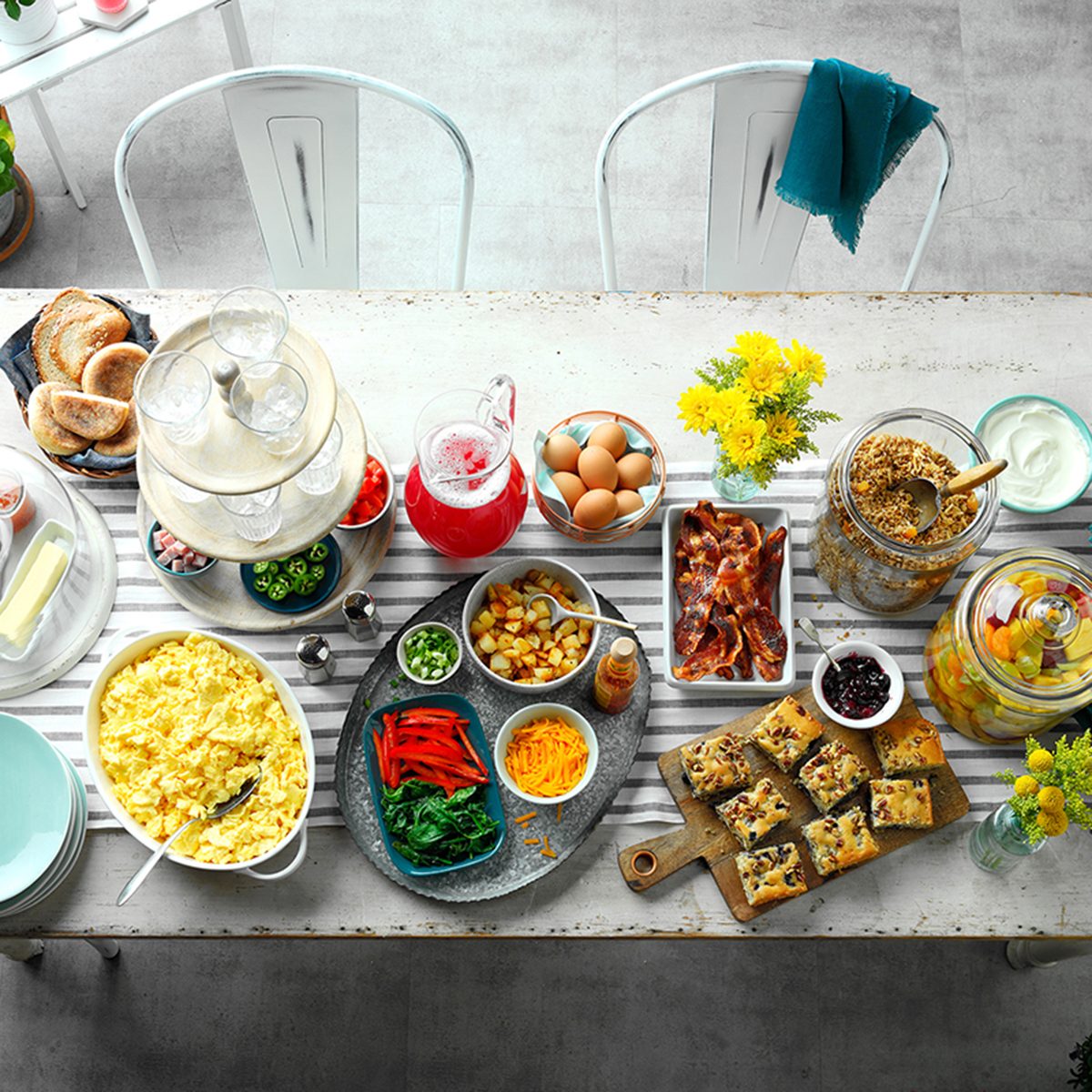 RMS 5609; Blueberry-Sausage Breakfast Cake; RMS 20494; Sparkling Fruit Salad; RMS 22760; Sparkling Rhubarb Spritzer;RMS 25332; Sweet 'N' Spicy Bacon; RMS 941; Golden Granola